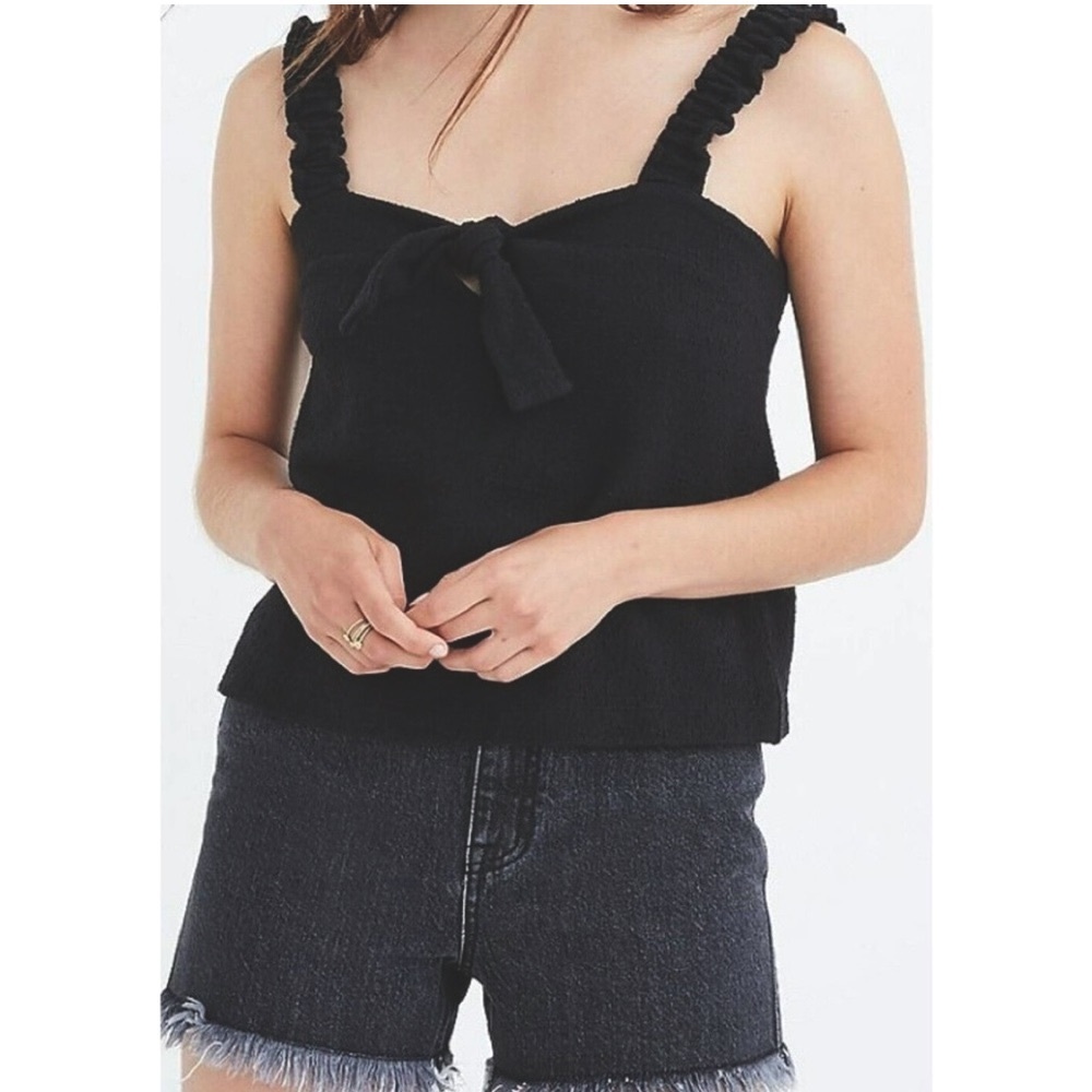 NWT Madewell texture & thread black top